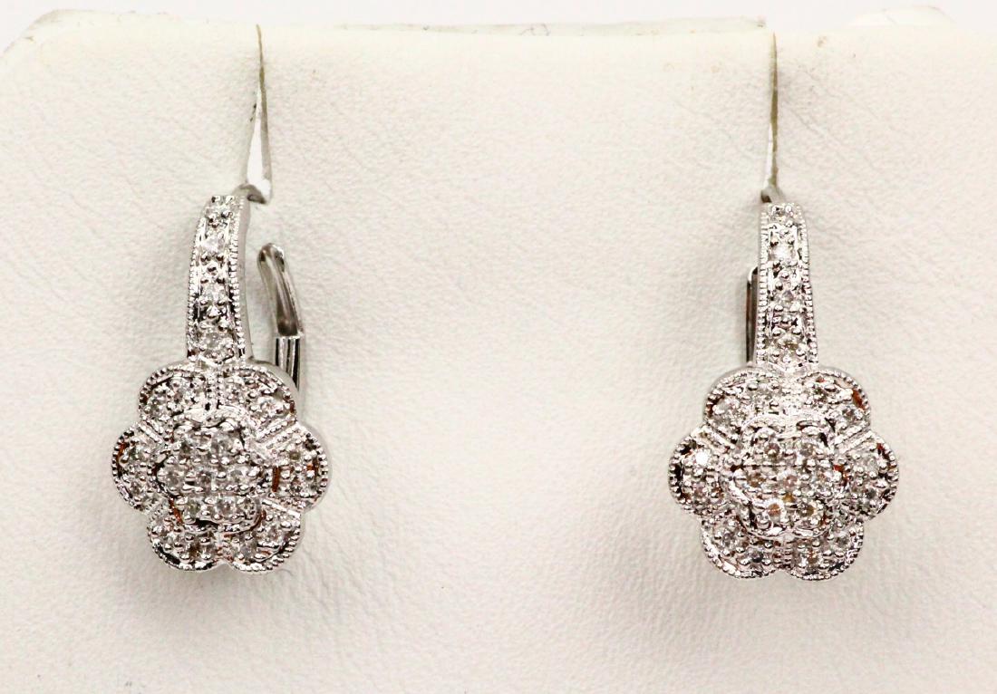 14K White Gold & 0.50ctw Genuine Diamond Earrings (1 of 3)