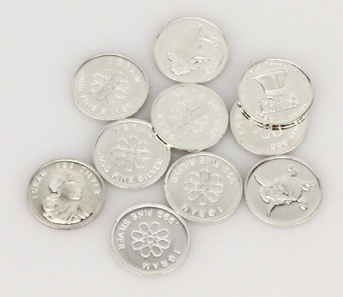 Bag of (10) 1 Gram .999 Fine Silver Art Rounds (1 of 2)