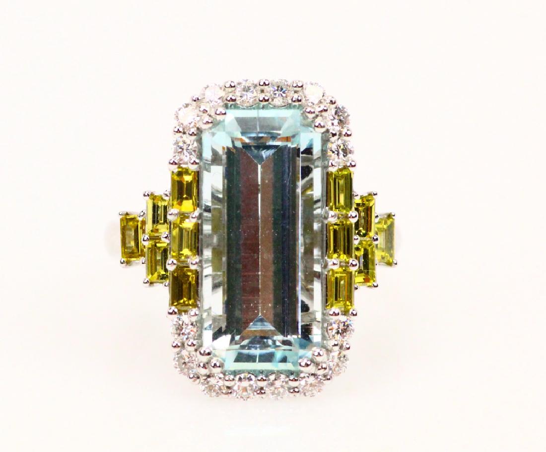 6.52ct Aquamarine, 1.65ctw Diamond & 18K Ring (1 of 6)