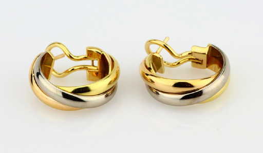 Cartier Trinity De 18k Hoop Earrings Cartier Trinity De 18k Hoop Earrings See Sold Price