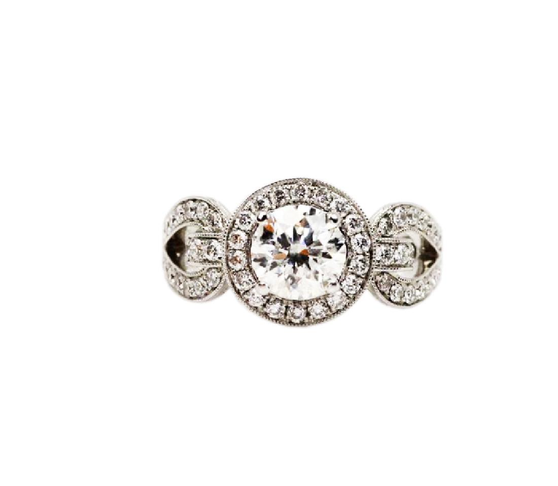 2.25ctw SI1-SI2/G-H Diamond 14K 10.5mm Wide Ring: 2.25ctw SI1-SI2/G-H Diamond & Solid 14K White Gold 10.5mm Wide Ring (W/1.25ct Solitaire) -This stunning ring is made of solid 14K white gold, and has a 1.25ct SI1-SI2/G-H diamond solitaire. The piece 