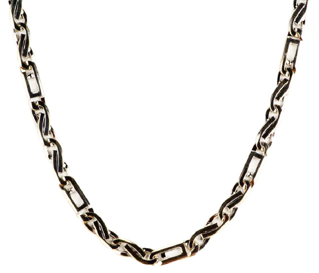 18K 5mm Wide "Byzantine Figaro" Style 22" Chain (1 of 4)