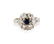 1ctw Diamond & 14K Cluster Ring W/Blue Sapphire