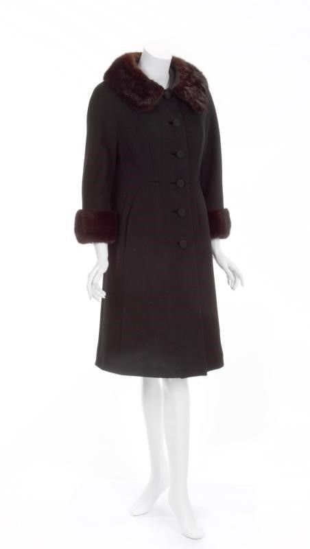 Elizabeth Taylor Owned Chocolate Mink & Wool Coat (1 of 10)