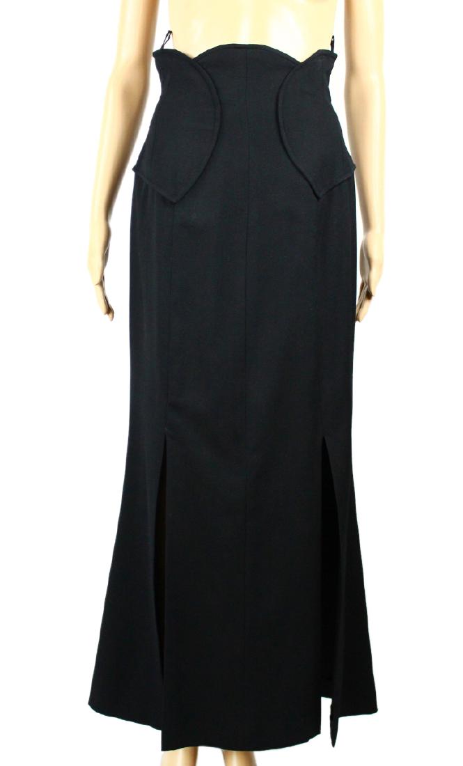 Chanel Boutique 1980s Long Black Skirt (1 of 9)