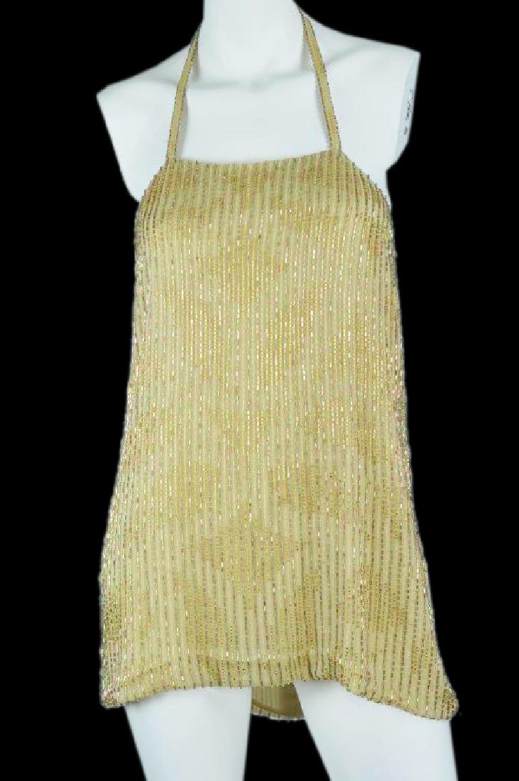 Chanel 1999A Gold & Green Hand Beaded Halter Top (1 of 10)