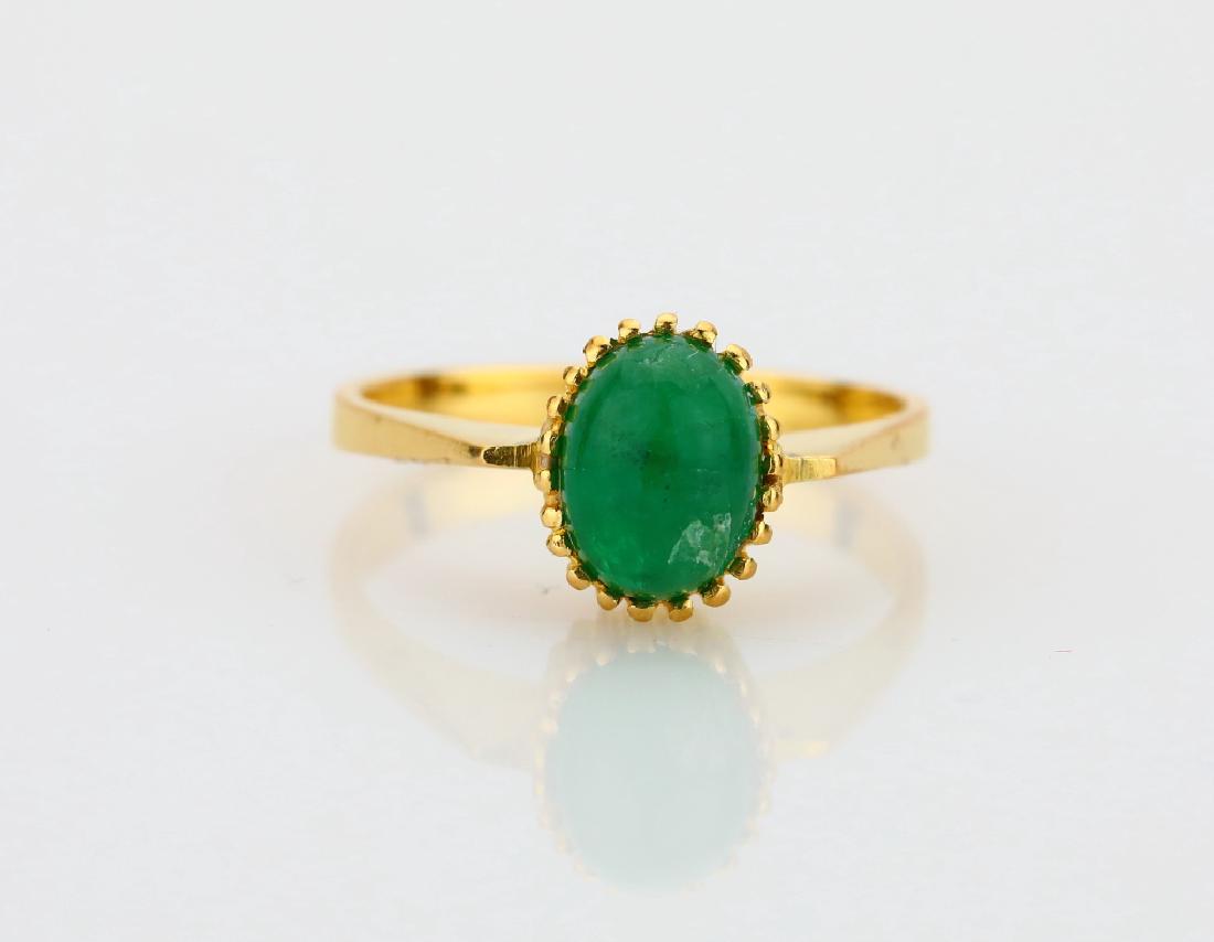 Antique 1.25ct Emerald & 22K Yellow Gold Ring (1 of 3)