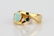 8mm AAA Fire Opal & 14K Ring W/Blue Sapphire - 2