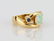 8mm AAA Fire Opal & 14K Ring W/Blue Sapphire - 3