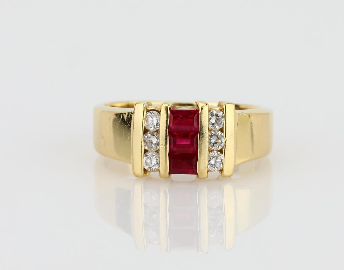 14K, 0.35ctw Ruby & 0.20ctw Diamond Midi Ring (1 of 4)