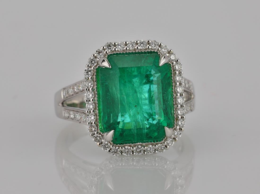 8.00ct Emerald, 0.75ctw Diamond & 18K Ring (1 of 7)
