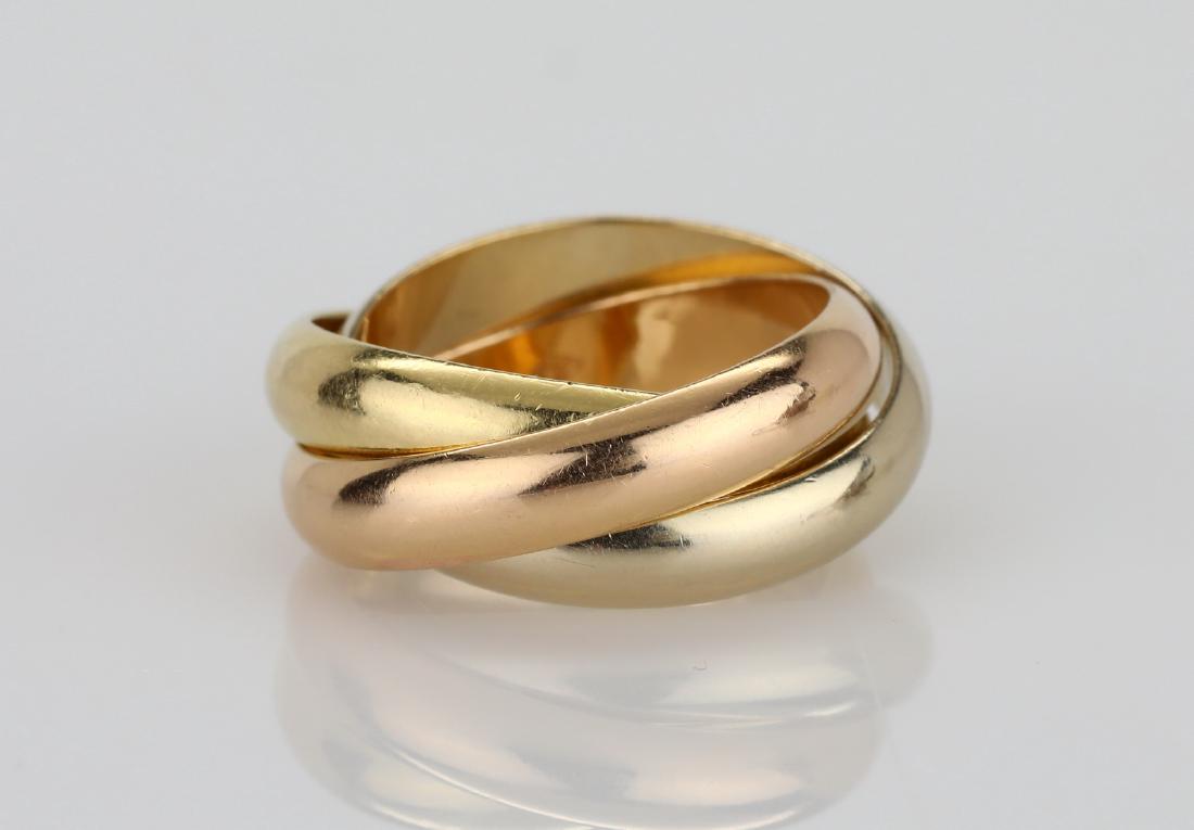 Cartier 1997 18K Tri-Color Gold Trinity Ring (1 of 3)