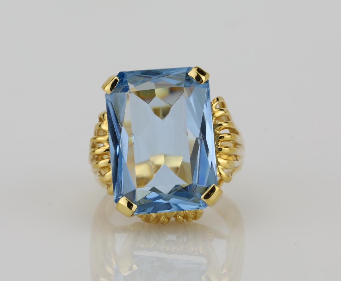 12.00ct Near Flawless Blue Topaz & 14K Ring (1 of 4)
