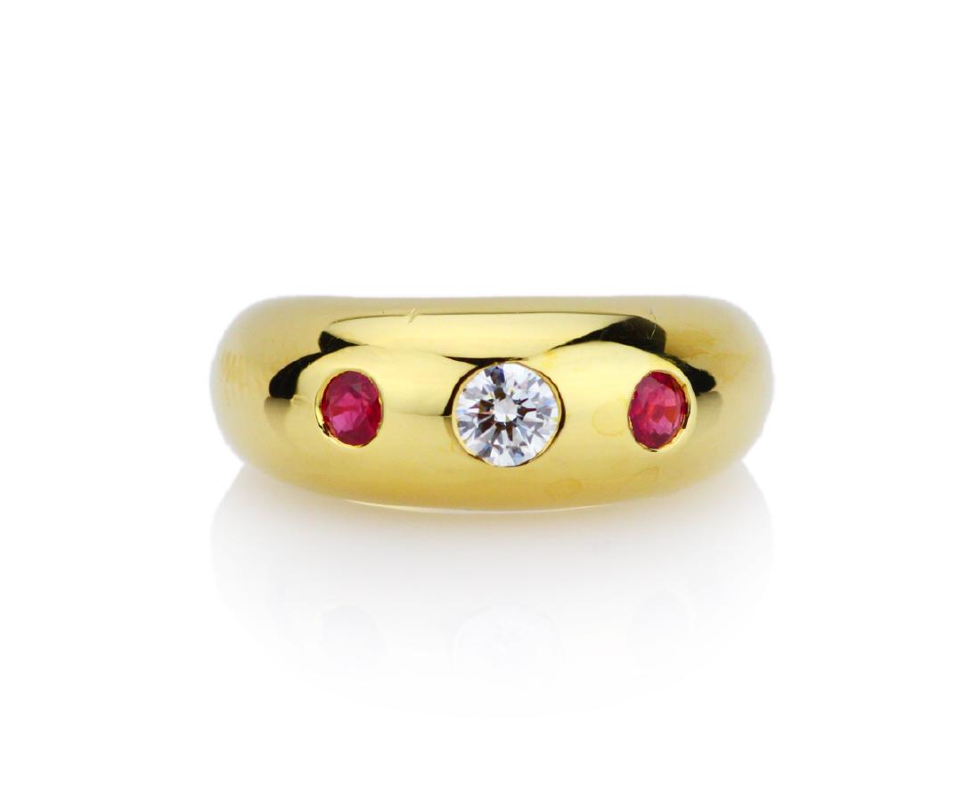 Cartier 18K Daphne Ring W/Diamond & Ruby Accents (1 of 6)
