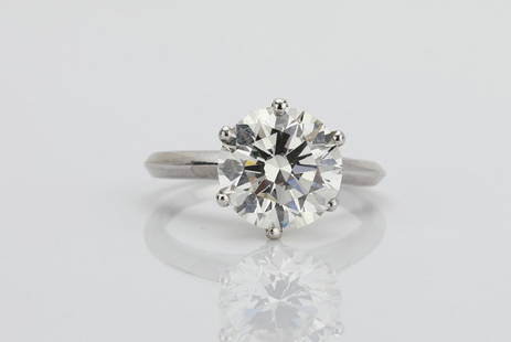 4.01ct GIA VS2/J Diamond in Solid Platinum Band: 4.01ct GIA Certified VS2/J Brilliant Round-Cut Diamond Solitaire in Solid Platinum Band W/$105,000 Appraisal - This stunning ring is made of solid platinum, and boasts a magnificent 4.01ct GIA certifi