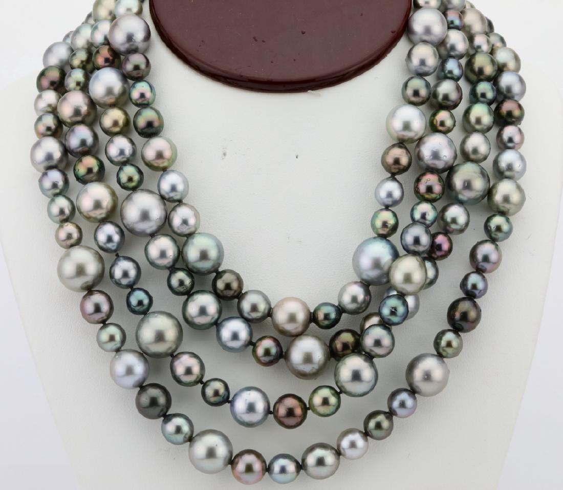 9-14.5mm South Sea Pearl Necklace W/Diamond Clasp (1 of 7)