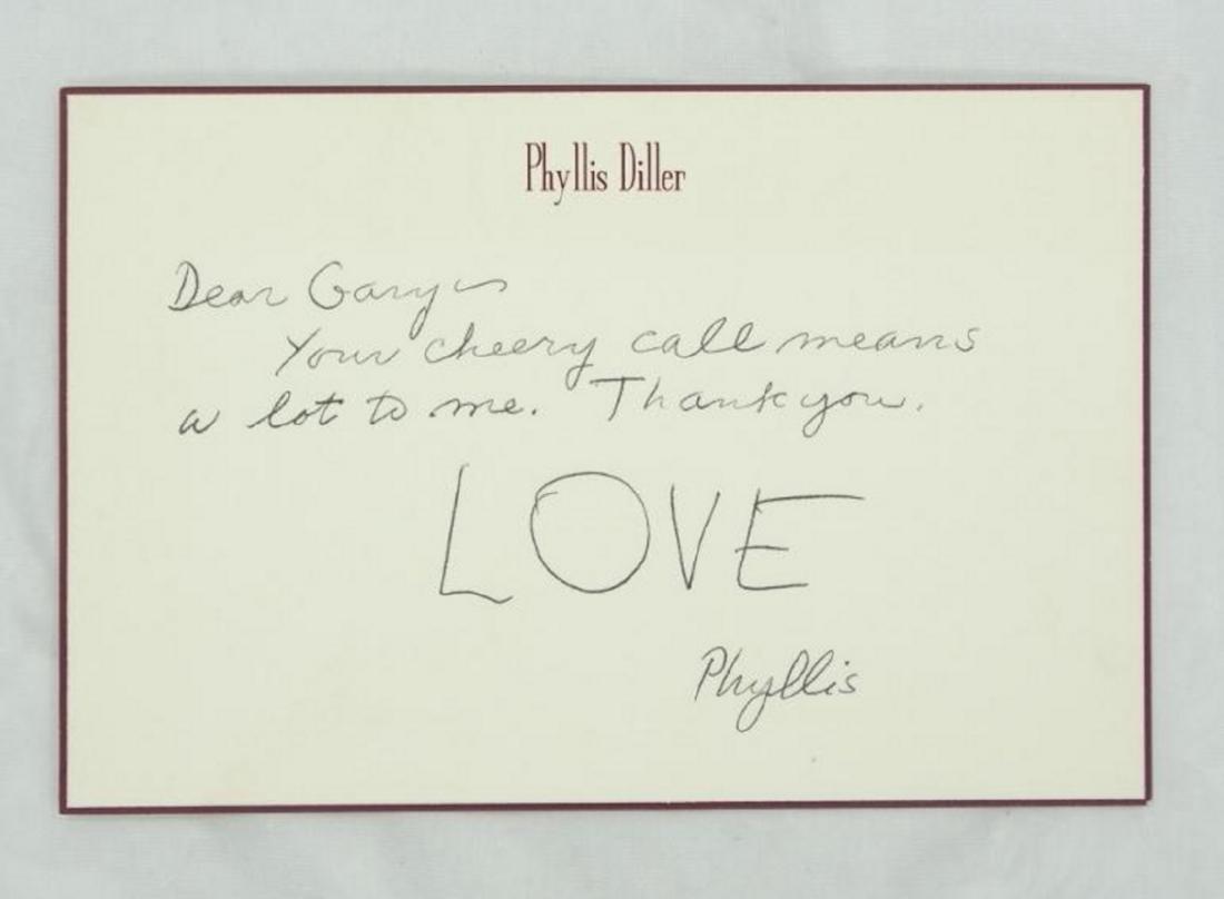 Phyllis Diller Handwritten Thank You Note (1 of 2)