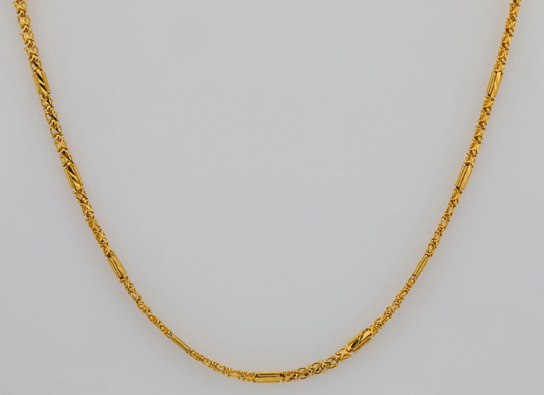Solid 22K Yellow Gold 3.5mm Wide 21" Necklace (1 of 5)