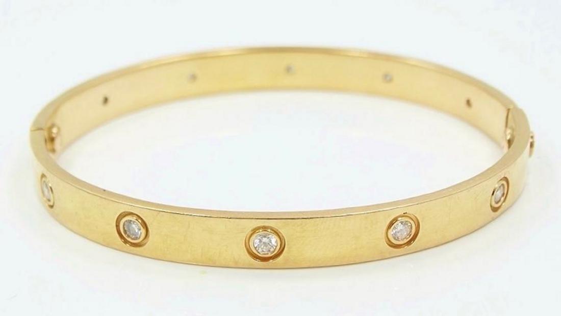 1.00CTW SI1-SI2/G-H Diamond & 18K Yellow Gold Bangle (1 of 5)