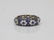 2.10ctw Blue Sapphire & Diamond 18K 6mm Wide Band
