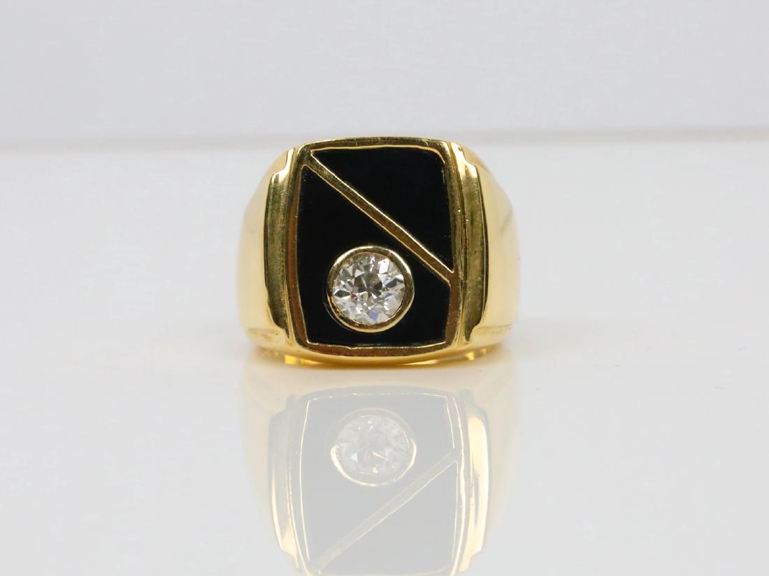 Elvis Presley's 1.ct European Cut Diamond, 18K & Onyx (1 of 6)