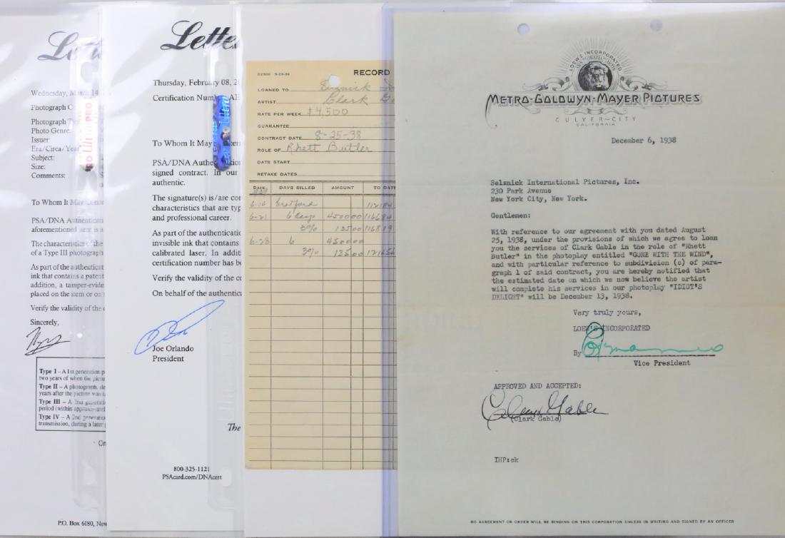 Clark Gable's Signed Contract for Gone With The Wind (1 of 9)