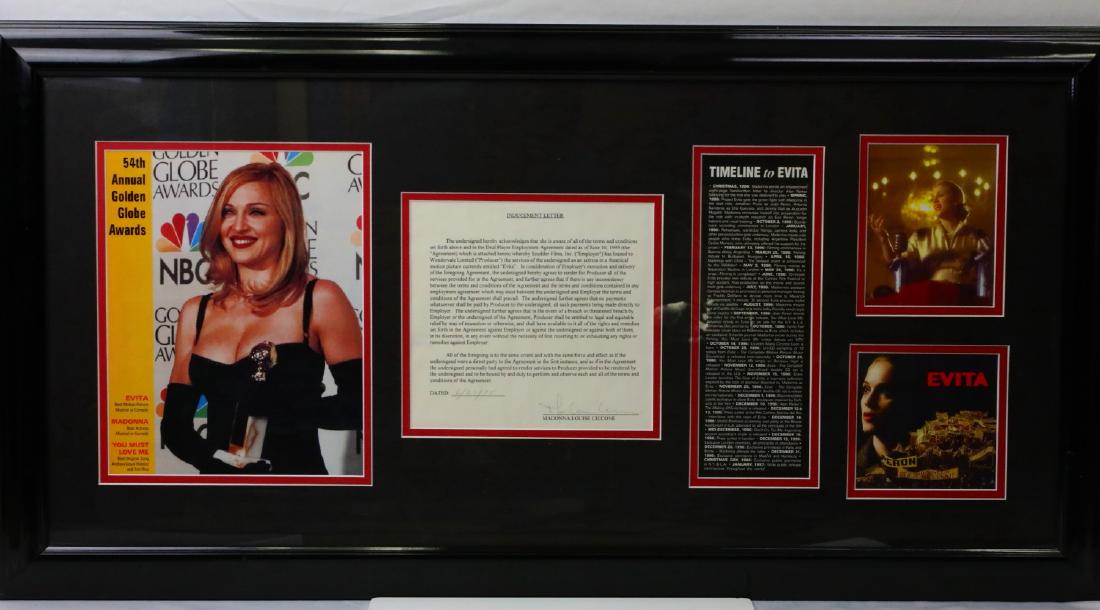 Madonna's Signed Inducement Letter for Evita (1 of 5)