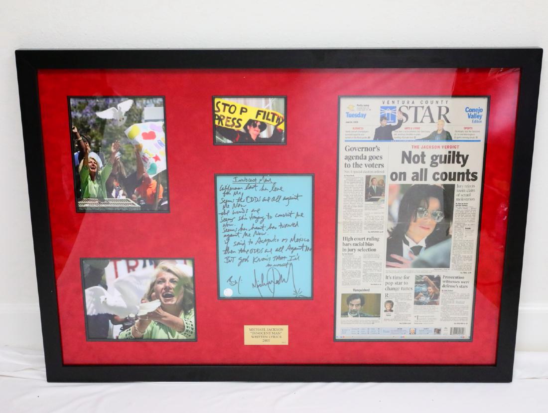 Michael Jackson Handwritten Signed "Innocent Man" (1 of 6)