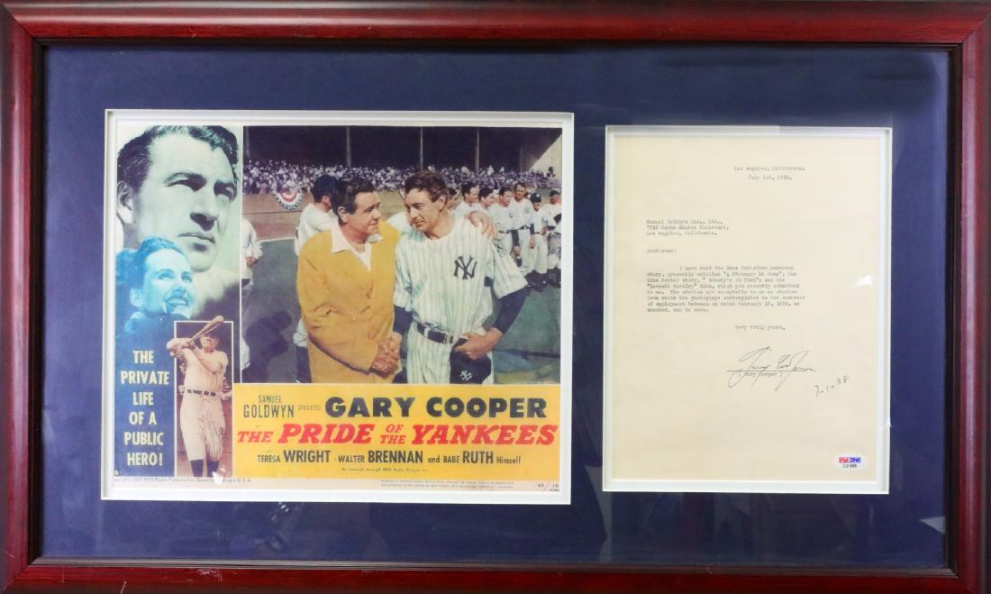 Gary Cooper Signed Typed Letter in Framed Presentation (1 of 6)
