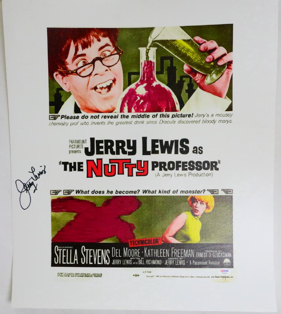 Jerry Lewis "Nutty Professor" Signed Canvas Movie (1 of 7)