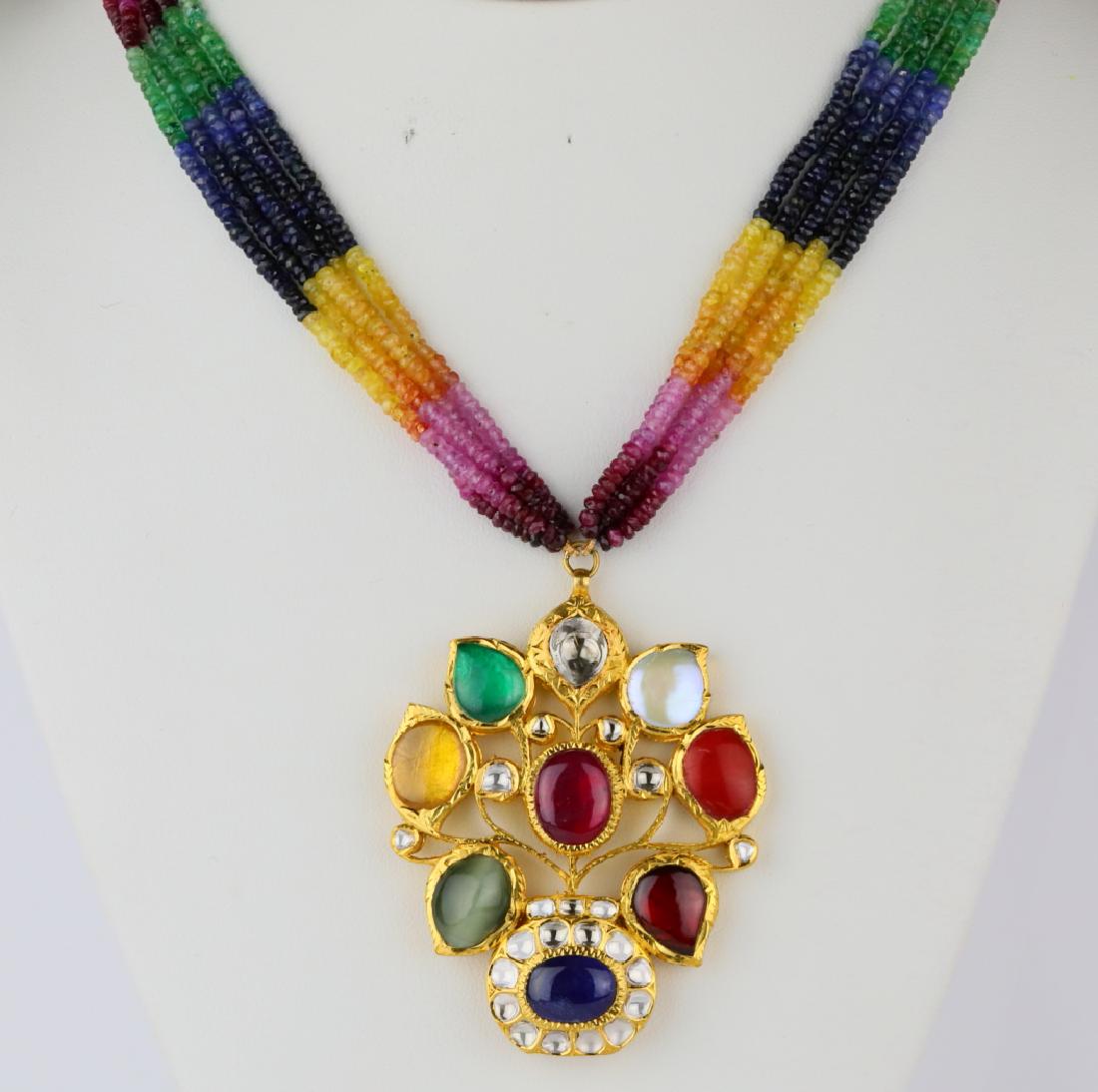 2.35ctw Diamond, 186ctw Multi-Gemstone & 22K Necklace (1 of 9)