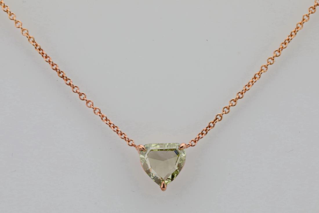 1.02ct GIA Chameleon Diamond & 18K 18" Necklace (1 of 7)