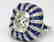 5.42ct GIA Diamond, 7ctw Blue Sapphire & Platinum Ring - 5
