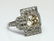 4.15ctw Light Brown & White Diamond Platinum Ring - 6