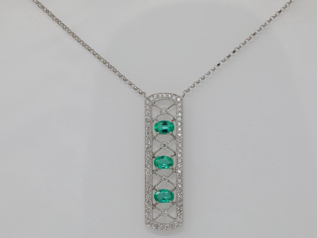 1.50ctw Emerald, 0.75ctw Diamond & 18K Necklace (1 of 4)