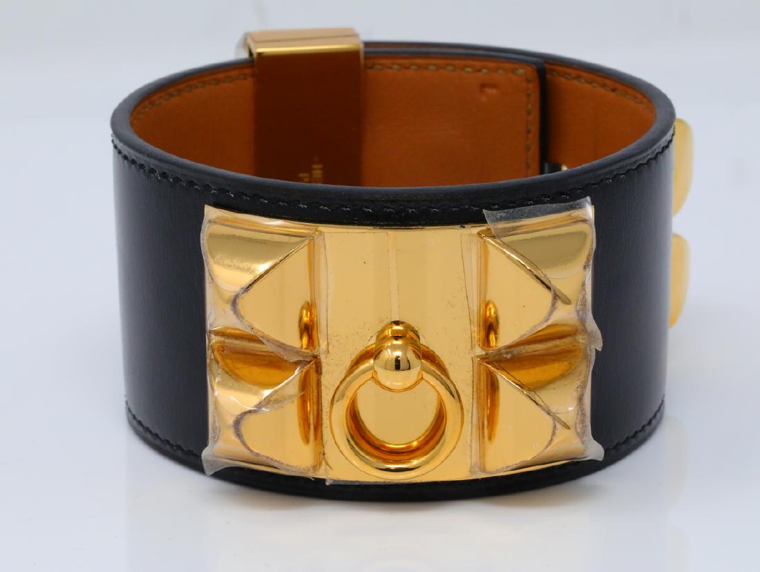 Hermes Collier de Chien Noir Box Calfskin Bracelet (1 of 5)