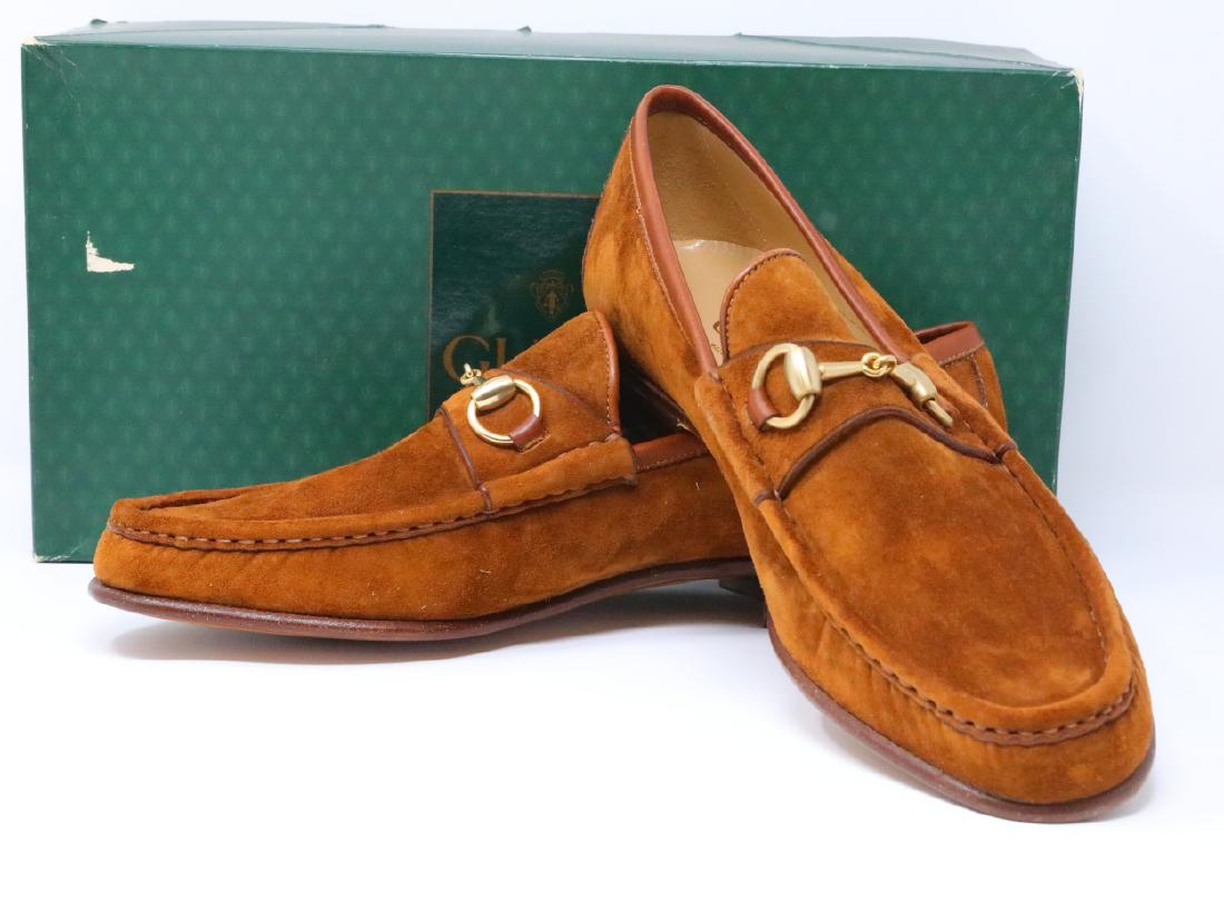 Gucci 1980s Tan Suede Men's Horsebit Loafers (1 of 6)