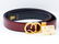 Gucci 1980s GG Logo Reversible Red/Navy Leather Belt