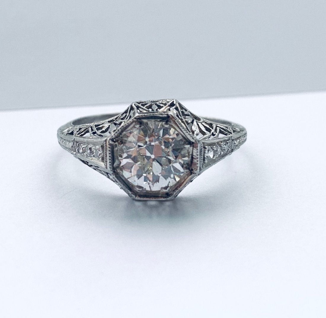 1.53ct GIA VS2/J European Cut Diamond Platinum Ring (1 of 7)