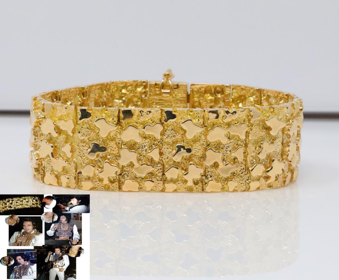 Elvis Presley's 14K Nugget Stage Bracelet W/LOA (1 of 7)