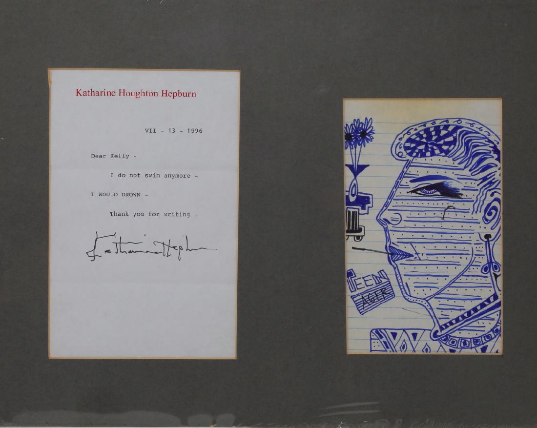 Katharine Hepburn Signed Typeset Letter & Sketch (1 of 4)