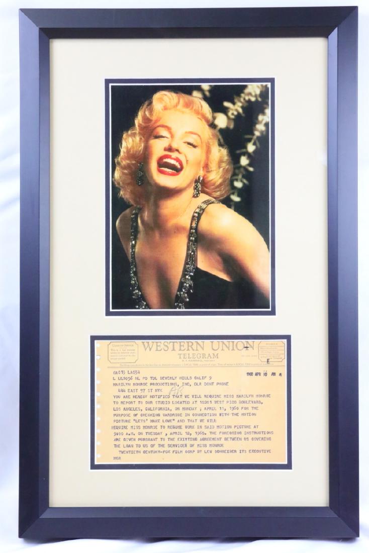 Marilyn Monroe Productions 1960 Western Union Telegram (1 of 2)