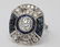 3.75ctw Diamond & Blue Sapphire Platinum Deco Ring - 4