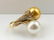 13.5mm South Sea Pearl, 1.25ctw Diamond 18K Ring - 2