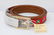 Gucci 1980s Tan Leather & Red Canvas Belt