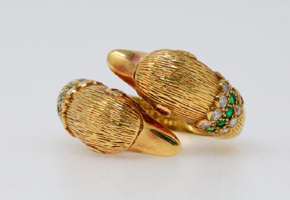 Van Cleef & Arpels Diamond, Emerald & Ruby Ring (1 of 5)