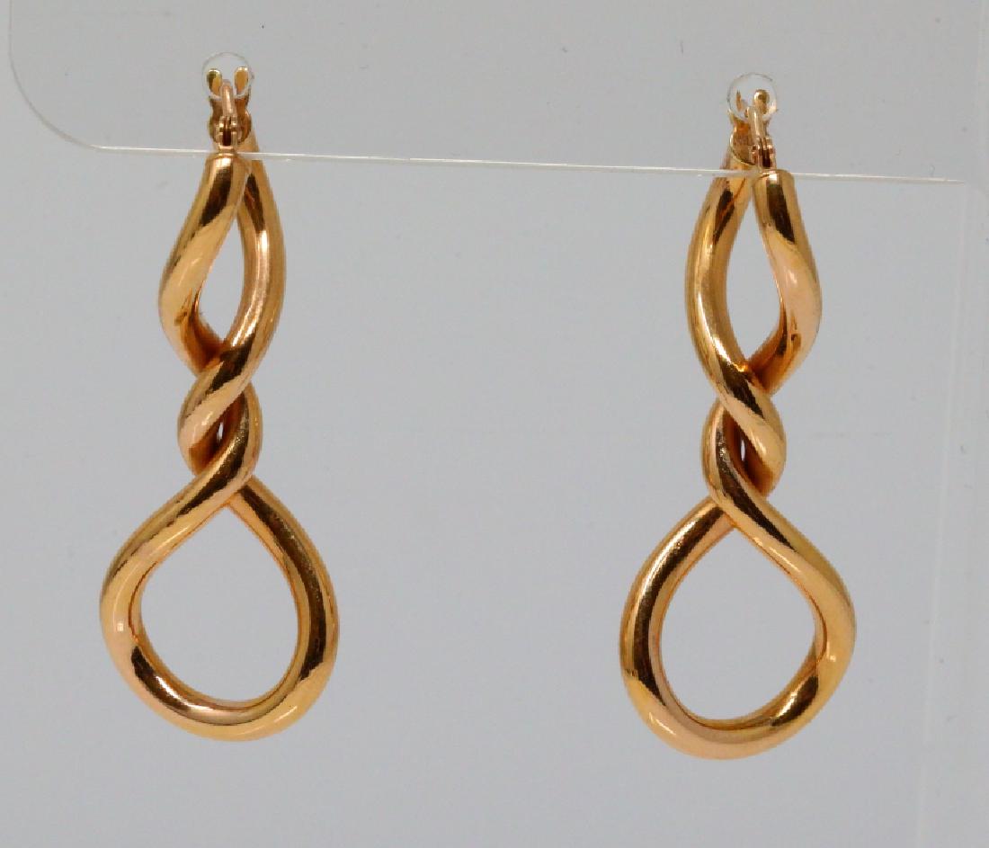 Milor Italy 14K Rose Gold 1.5" Drop Earrings (1 of 3)