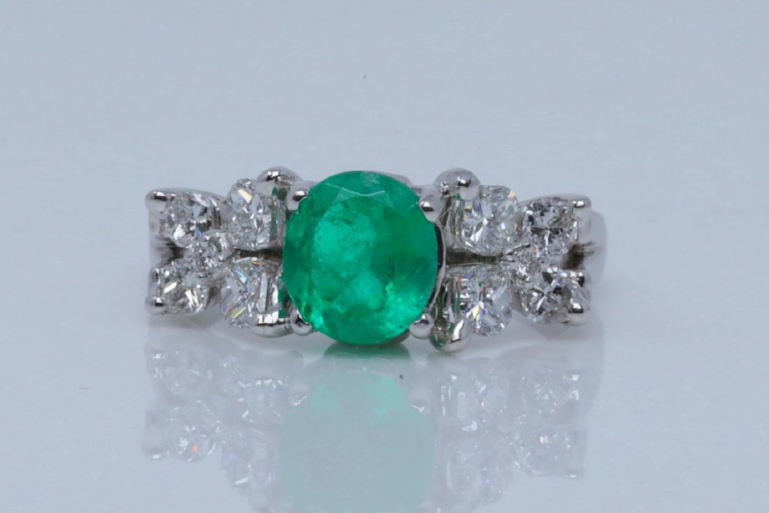 1.05ct Emerald, 0.85ctw Diamond & 18K Designer Ring (1 of 4)