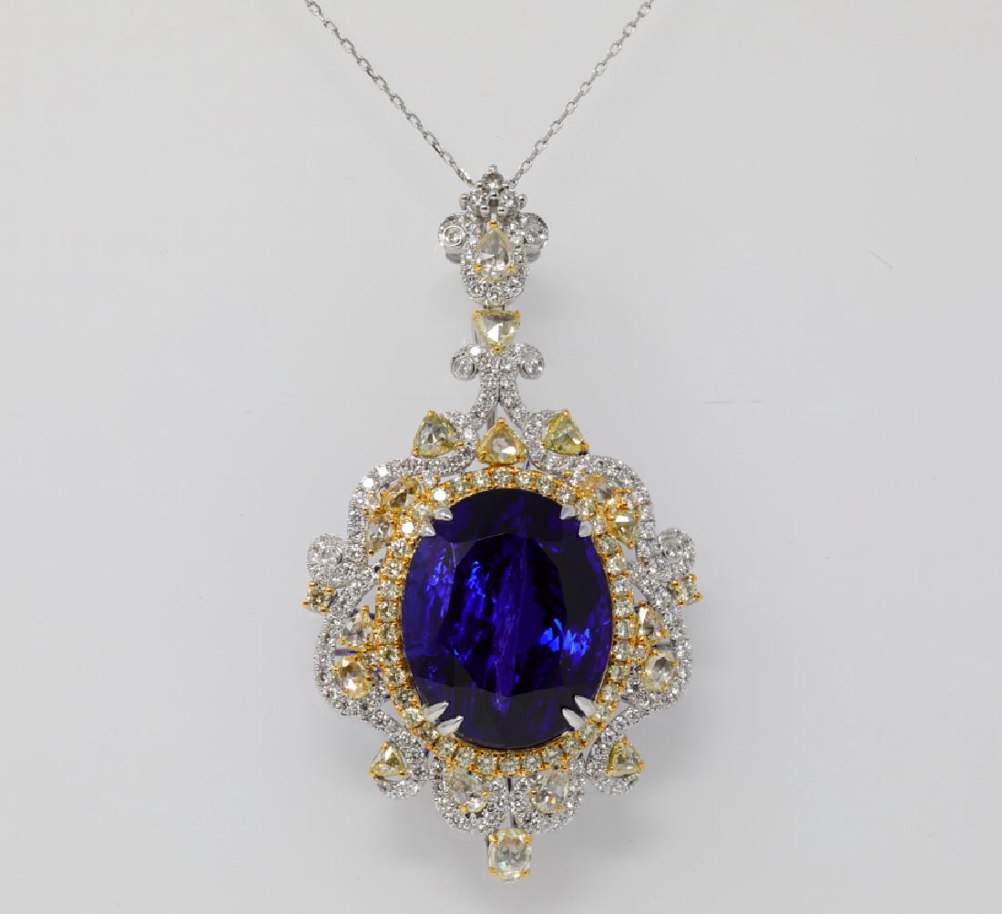 56.50ct Tanzanite, 6.00ctw Diamond & 18K Necklace (1 of 6)