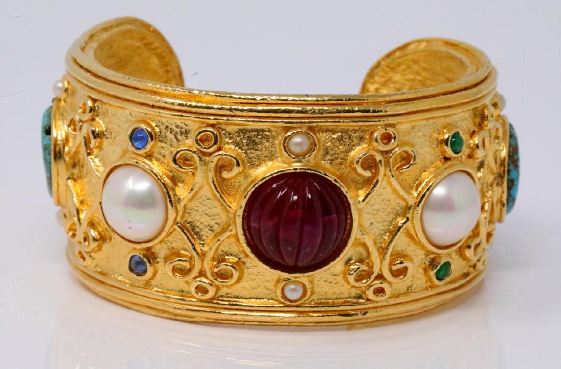 Christian Dior Vintage Gold-Tone 1.5" Wide Cuff (1 of 6)